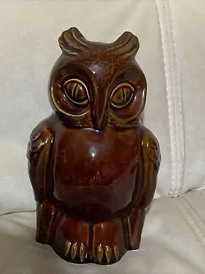 Buy Vintage Ceramic Brown Treacle Glazed Dartmouth Pottery Owl Money Box • 10£