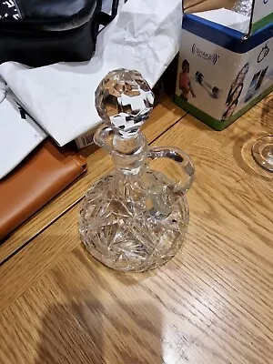 Buy Crystal Cut Glass Mini Ships Decanter Nice Technique On Fine Etching And Signed • 20£