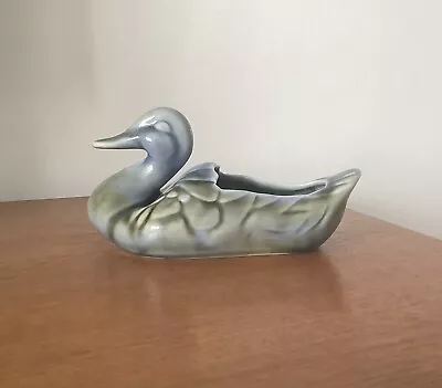 Buy Vintage Irish Wade Porcelain Duck Posy Holder/Planter 1950/60s/Blue/Green • 20£