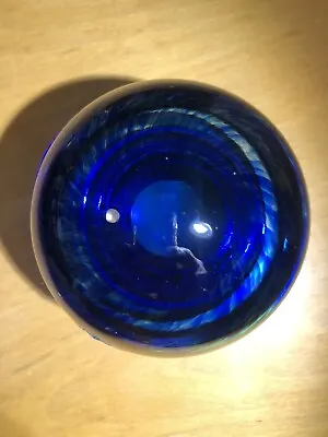 Buy Wedgewood England Cobalt  Blue Hand Blown Heavy Glass Decorative Mushroom 4” T • 33.73£