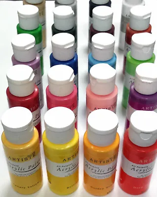 Buy Docraft Artiste Craft Acrylic Paint Bottles 88 Colours.  Matt, Metallic Or Pearl • 85£