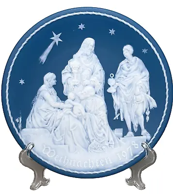 Buy Stunning Christmas 1978 Plate Mettlach Villeroy Boch Made In Germany Blue White • 23.98£