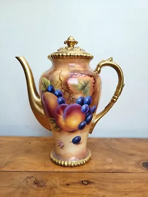 Buy Royal Worcester Painted Fruit Coffee Pot, Paul Stanley Signed, Solid Gold • 3,200£