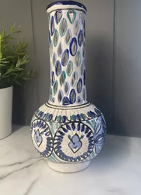 Buy Vintage Tunisian Ceramic Reticulated Hand Painted Art Vase • 15£