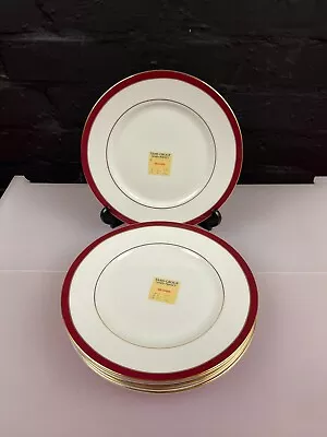 Buy 6 X Duchess / Royal Grafton Warwick Red Salad Plates 21 Cm Wide Set • 29.99£