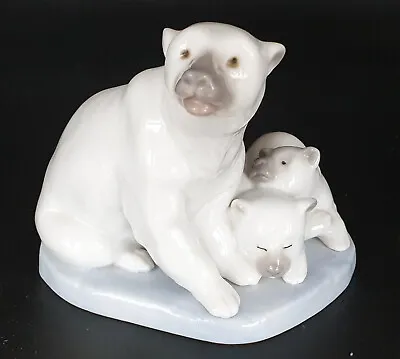 Buy Lovely Lladro Polar Bear And Cubs Figurine In Perfect Condition • 19.99£