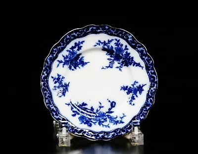 Buy Flow Blue Plate Stanley Pottery - Touraine Pattern - Gold Rim, 7 3/4 Diameter. • 33.57£
