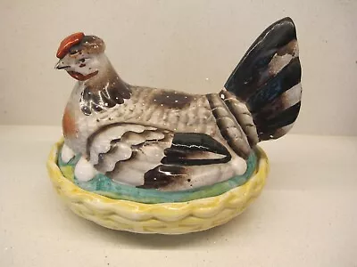 Buy Lovely Genuine Antique Staffordshire Pottery Hen On Nest Egg Holder C1880 • 29.99£