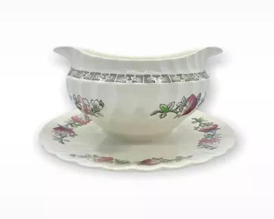 Buy Myott Indian Tree Round Gravy Boat With Attached Underplate • 4.99£