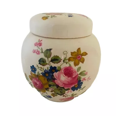 Buy Vintage Sadler Ginger Jar With Lid Roses Floral Pink Flowers Porcelain Vase • 19.99£