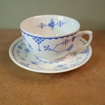 Buy Pair Of Vintage Furnivals, Denmark Pattern, Teacups & Saucers, Made In England • 6.95£