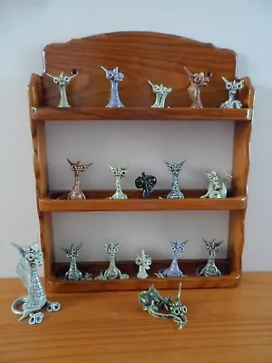 Buy HAND MADE QUIRKY UNIQUE POTTERY DRAGON COLLECTION By TERESA + DISPLAY SHELF • 100£