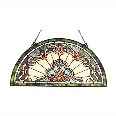 Buy 24  Half Circle Stained Glass Window Hanging Panel Suncatcher • 119.49£