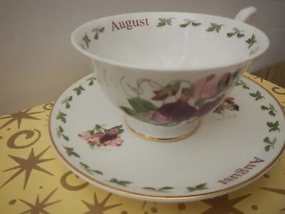 Buy Vintage Sutherland Fine Bone China August Floral Cup And Saucer Gilt Trim • 12.90£