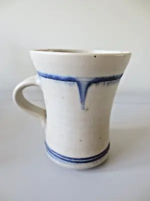 Buy Studio Pottery Mug Oatmeal & Blue Marked BK Handmade Vintage • 8.99£