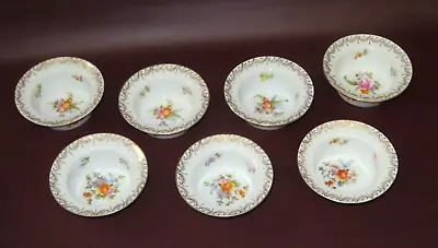 Buy Set Of 7 Assorted Floral Pattern 4  Rosenthal Fine Bavarian China Dessert Bowls • 81.52£