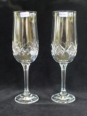 Buy Pair Crystalex Lead Crystal Flute Glasses Made In Czech Rebublic - New Condition • 20£