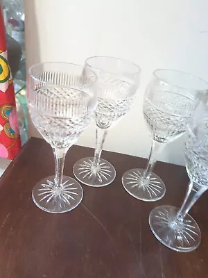 Buy American Cut Crystal Aristocrat Bohemian Glass Wine Goblets Set 4 Glasses  • 84.10£