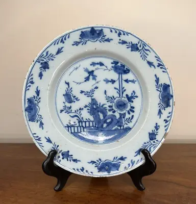 Buy 18th Century English Blue & White Delftware Plate -  23cm • 85£