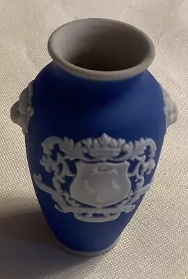 Buy Antique Adams Mini Crested Portland Vase With Lions Head Jasperware   2.5” Blue • 66.31£