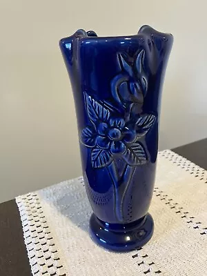Buy Vintage VanBriggle Columbine Midnight Blue Vase. 9” Colorado Springs. D.R. • 91.48£