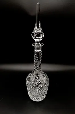 Buy Vintage Crystal Cut Glass Decanter Tall Decanter With Original Stopper • 22.50£
