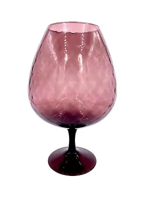 Buy Vintage MCM EMPOLI Italy 13  Purple Diamond Optic Art Glass Footed Snifter Vase • 23.98£