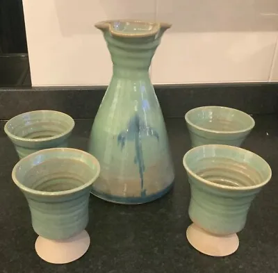 Buy Stunning Vintage Louis Mulcahy Studio Pottery Decanter 4 Cups Goblets Irish 1990 • 90£