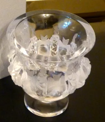 Buy Lalique Hand Finished Crystal Art Vase-  Sparrows In Relief-  Outstanding • 475£