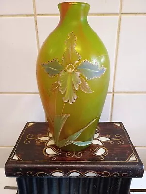 Buy Rare Antique Harrach Glass Vase. Lovely Floral Multicoloured Pattern With Gold. • 8.50£