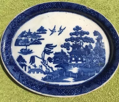 Buy Georgian Staffordshire Pearlware Teapot Stand In Blue And White Willow Pattern • 75£