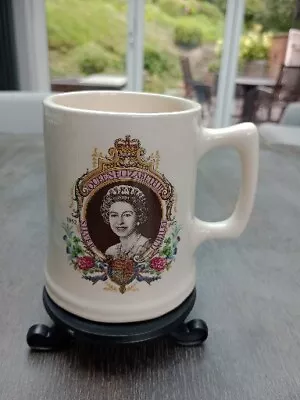 Buy Fordham Pottery Commemorative Tankard Silver Jubilee Queen Elizabeth II  Dalston • 7.49£