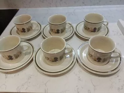 Buy Royal Doulton Harvest Garland Lambethware  SET OF SIX Tea Cups & Saucers • 14.99£