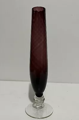 Buy Amethyst Glass Swirl Bud Vase National Potteries Made In Japan 8” Tall Art Deco • 19.21£