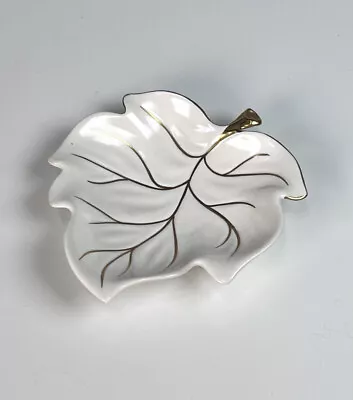 Buy Vintage Cream With Gold Carlton Ware Leaf Dish Plate • 8£