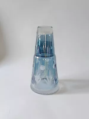 Buy Bedside Water Carafe &glass Laura Ashley Blue Iridescent Transparent Cut Glasse • 36£