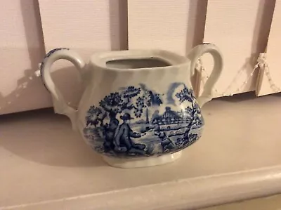 Buy The Hunter By Myott - Blue/White Handled Sugar Bowl  - Vintage Ceramics - No Lid • 4.99£