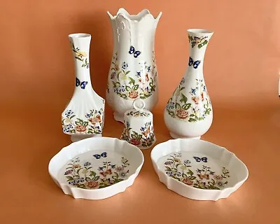 Buy 6 Pieces Of Aynsley Cottage Garden - 3 Vases, Bell And 2 Trinket Dishes • 15£