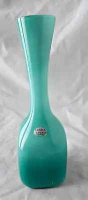 Buy Ekenas John Onwar Lake, Swedish Cased Turqouise Glass Vase, Circa Mid Century • 47£