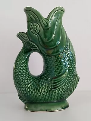 Buy Vintage - Gluggle Fish Jugs - Green - Dartmouth Pottery 7.5 Inch • 25£