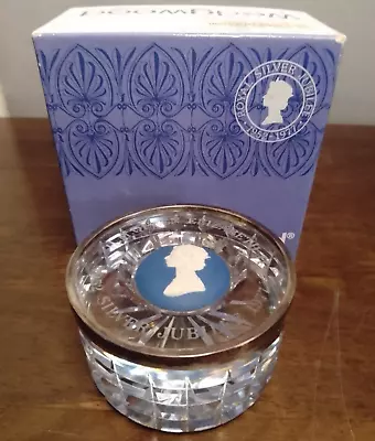 Buy Vintage Wedgewood Glass Royal Cypher Paperweight Silver Rim Boxed • 15£