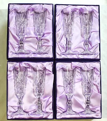 Buy 8 X Edinburgh Crystal Champagne Flutes, Lomond Pattern • 100£