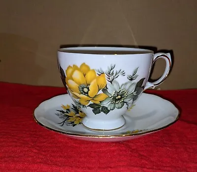 Buy Ridgway Potteries Ltd Teacup And Saucer, Yellow Floral Pattern, Bone China • 6.75£