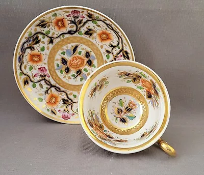Buy Antique Ridgway Hand Painted Flowers 2/781 Cup & Saucer C1825 • 30£
