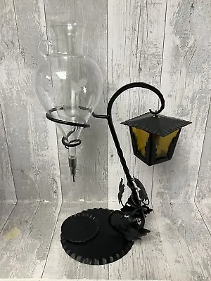 Buy Vintage Wrought Iron And Cut Glass Wine Aerator With Candle Lantern • 18£