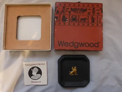 Buy 1978 Wedgwood Gilded Black Basalt Egyptian Collection Square Sweet Dish Boxed • 34.99£