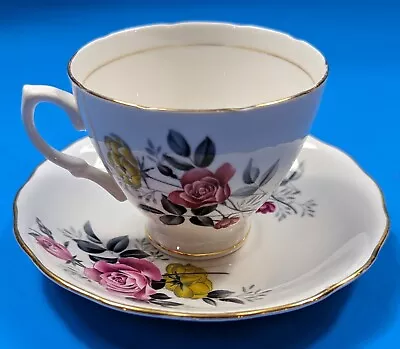Buy Tea Cup & Saucer – Pink Yellow Roses - Royal Vale – England Bone China • 9.44£