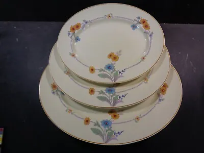 Buy Set Of 3 Serving Platters Floral - 1930s Woods Ivory Ware England • 22.49£