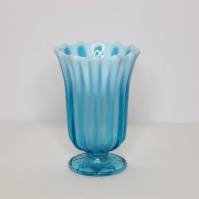 Buy Antique George Davidson Blue Opalecent Pearline Vase R 130643 7.25  Tall • 119.71£