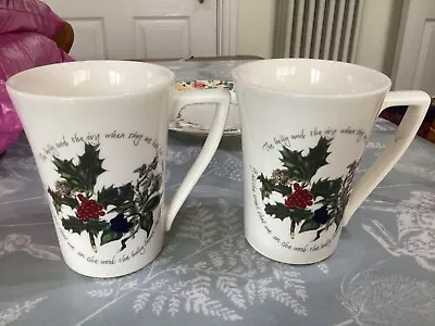 Buy Two Portmeirion Holly & Ivy 4.5” Cocoa  Mugs New Unused • 14.99£